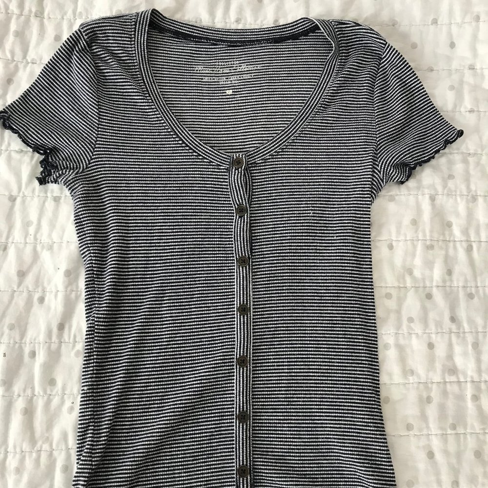 Lettuce Edge Striped Top